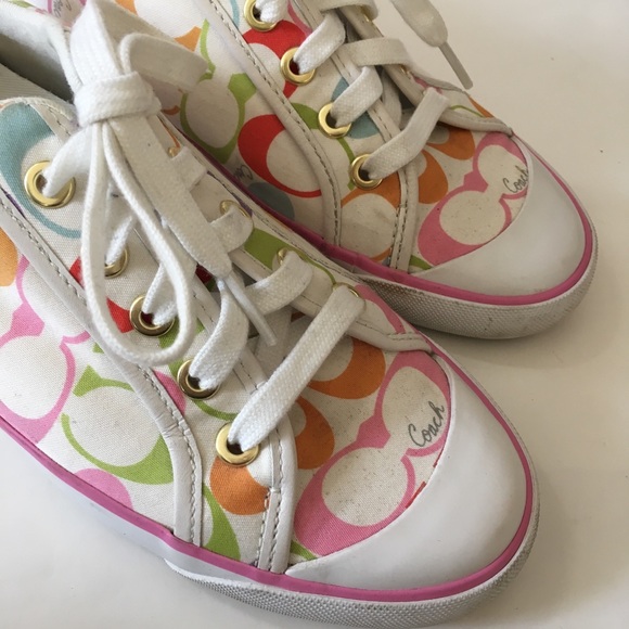 Coach Barrett Multicolor Poppy Sneakers 7.5 - Picture 5 of 8